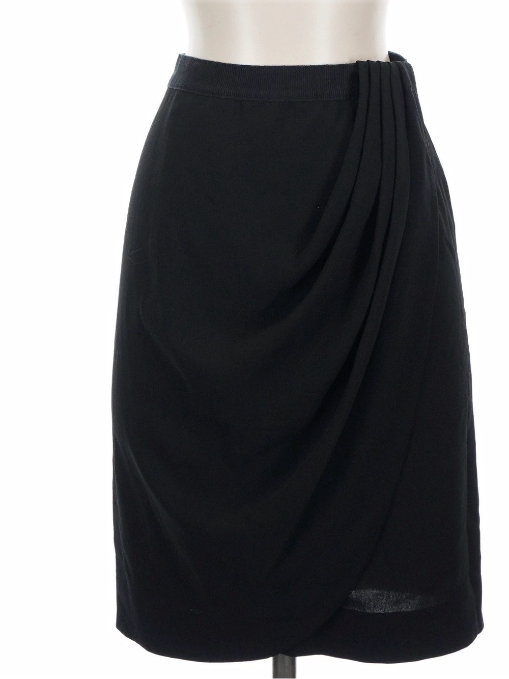 L'AGENCE Black Draped Pencil Skirt